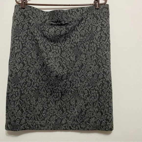 Ann Taylor LOFT Pencil Skirt Womens XL Gray Black Pattern Stretch Career - Picture 2 of 7